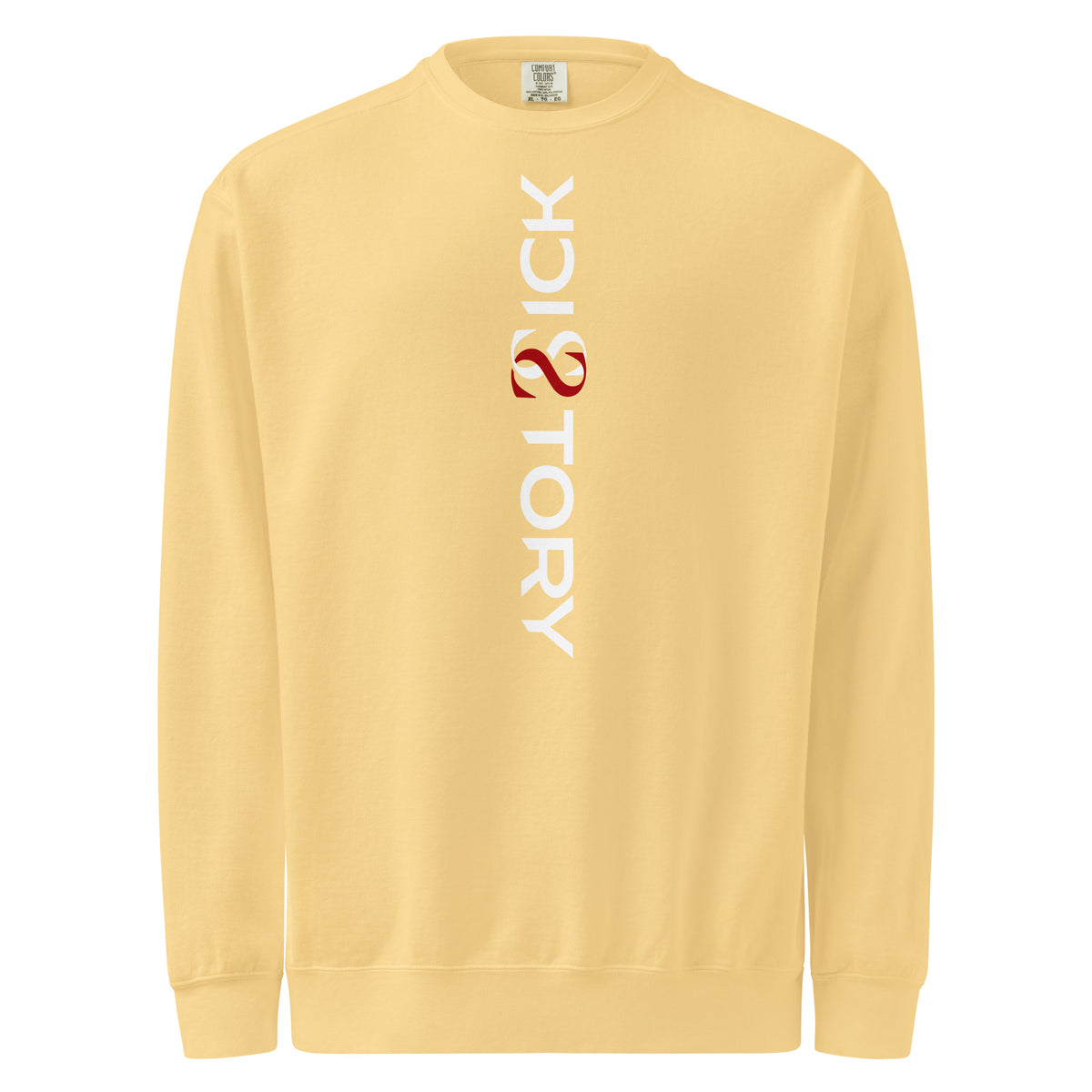 Textilgefärbter Unisex-Pullover von Sick Story in Butter – Vorderansicht