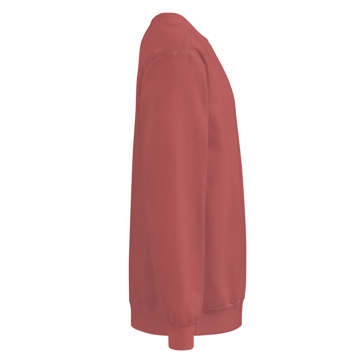 Textilgefärbter Unisex-Pullover von Sick Story in Crimson – rechte Seitenansicht