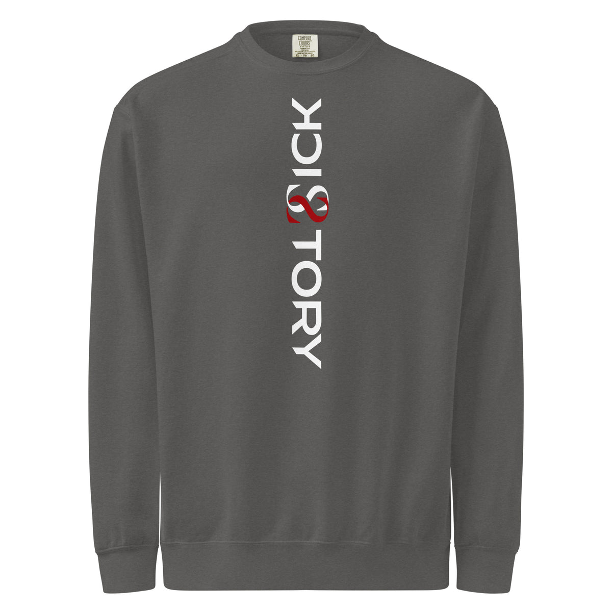 Textilgefärbter Unisex-Pullover von Sick Story in Pepper – Vorderansicht