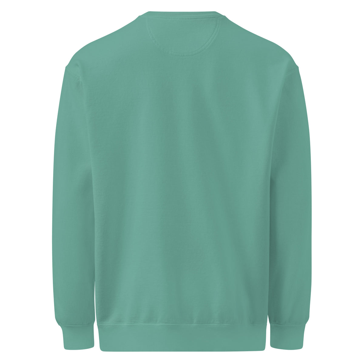 Textilgefärbter Unisex-Pullover von Sick Story in Seafoam – Rückansicht