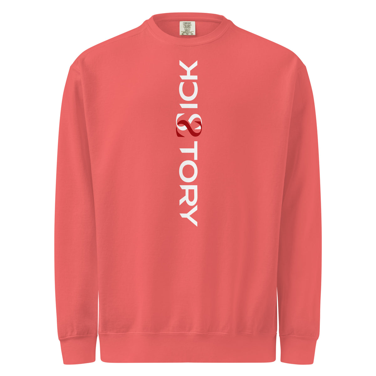 Textilgefärbter Unisex-Pullover von Sick Story in Watermelon – Vorderansicht