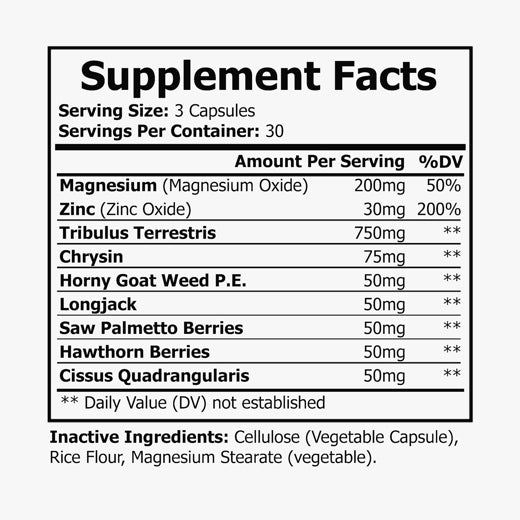 Magnesium Zinc Supplement (90 Capsules)