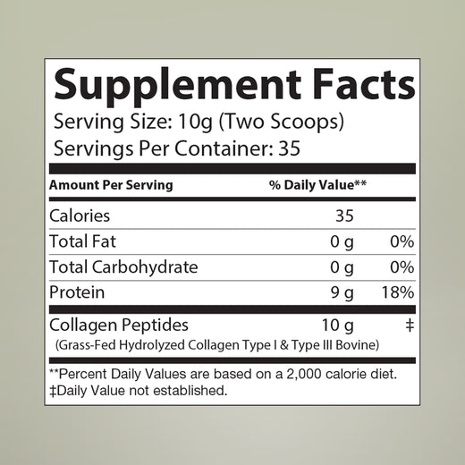 Collagen Peptides Type I & III Supplement (350g, 12.3oz)