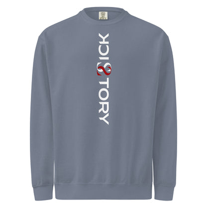 Textilgefärbter Unisex-Pullover von Sick Story in Blue Jeans – Vorderansicht