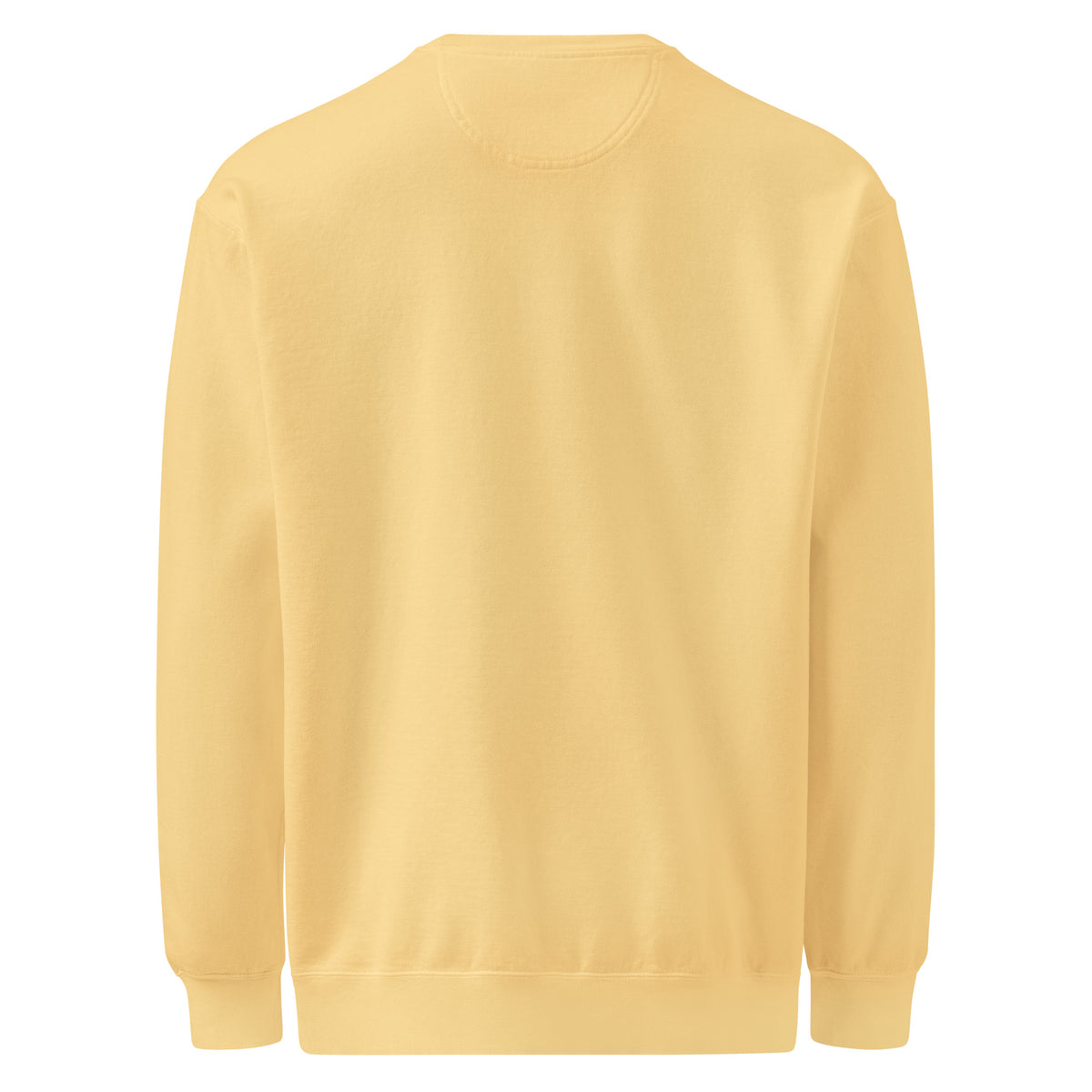 Textilgefärbter Unisex-Pullover von Sick Story in Butter – Rückansicht