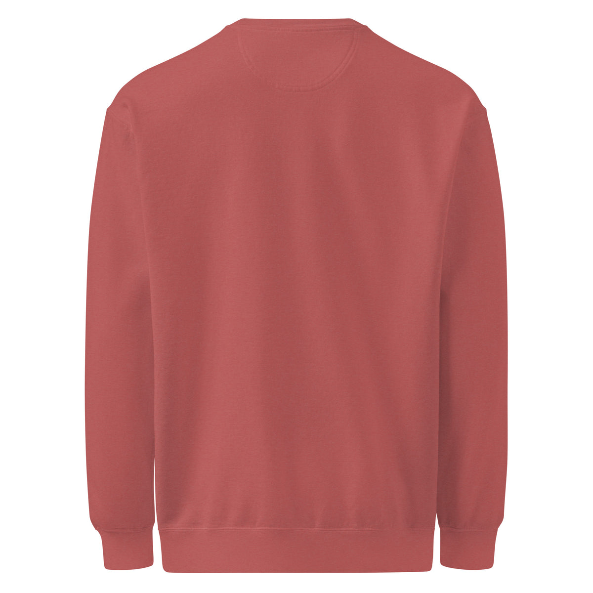 Textilgefärbter Unisex-Pullover von Sick Story in Crimson – Rückansicht