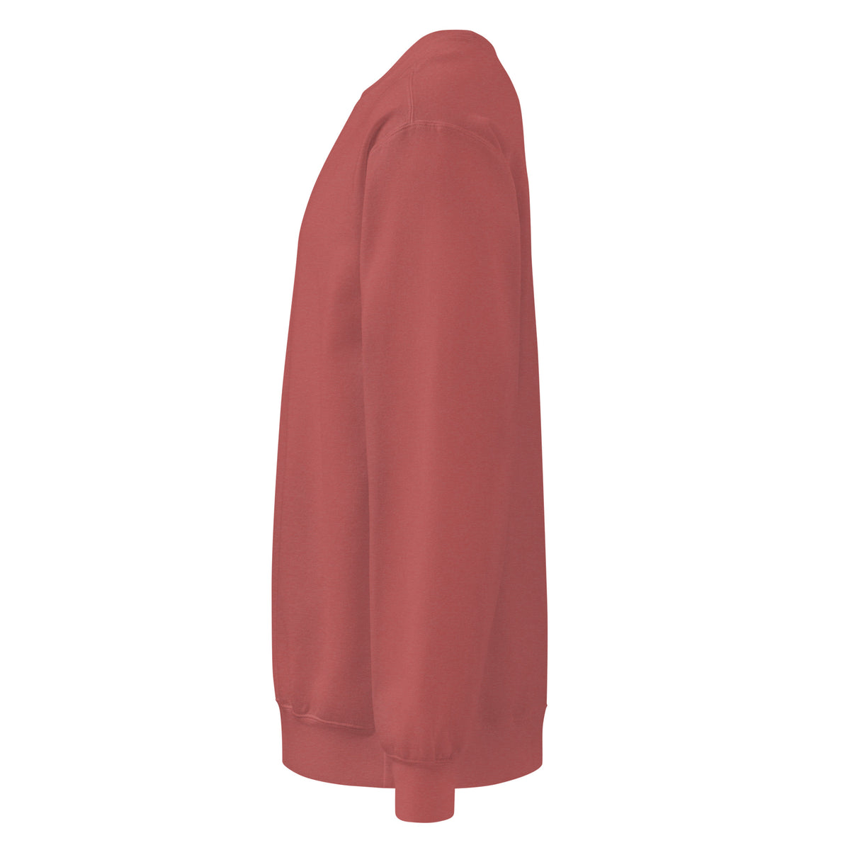 Textilgefärbter Unisex-Pullover von Sick Story in Crimson – linke Seitenansicht