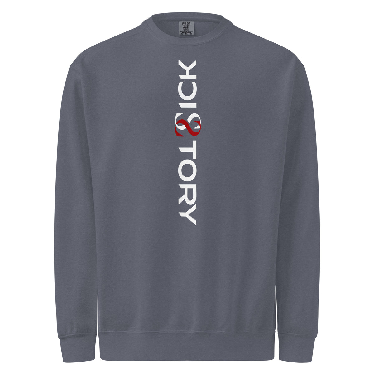 Textilgefärbter Unisex-Pullover von Sick Story in Denim – Vorderansicht