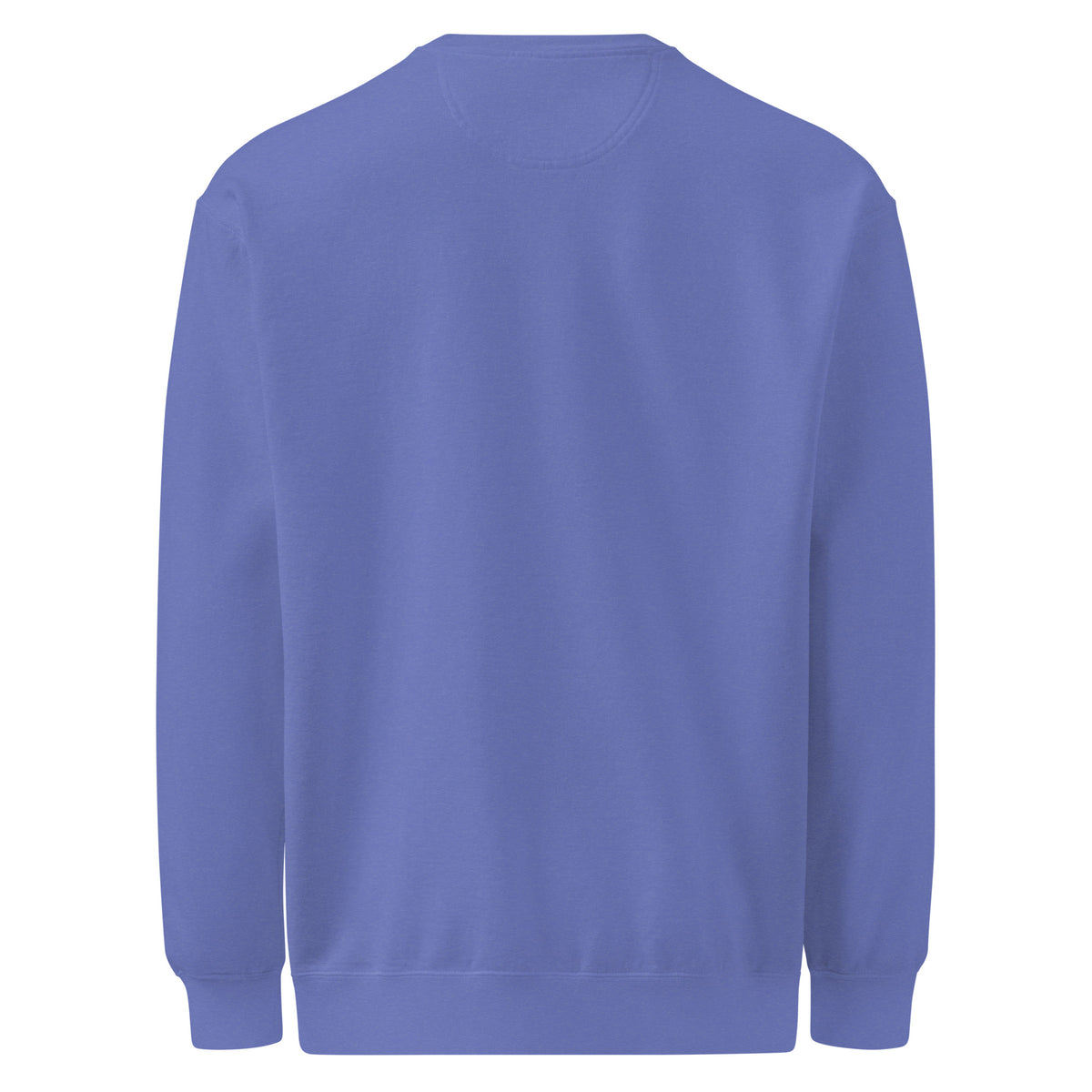 Textilgefärbter Unisex-Pullover von Sick Story in Flo Blue – Rückansicht