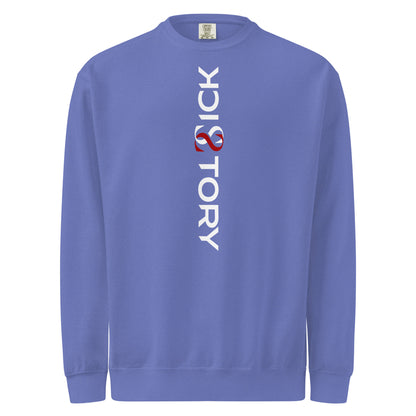 Textilgefärbter Unisex-Pullover von Sick Story in Flo Blue – Vorderansicht