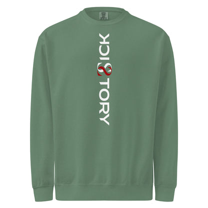 Textilgefärbter Unisex-Pullover von Sick Story in Light Green – Vorderansicht
