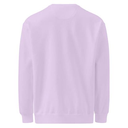 Textilgefärbter Unisex-Pullover von Sick Story in Orchidee – Rückansicht