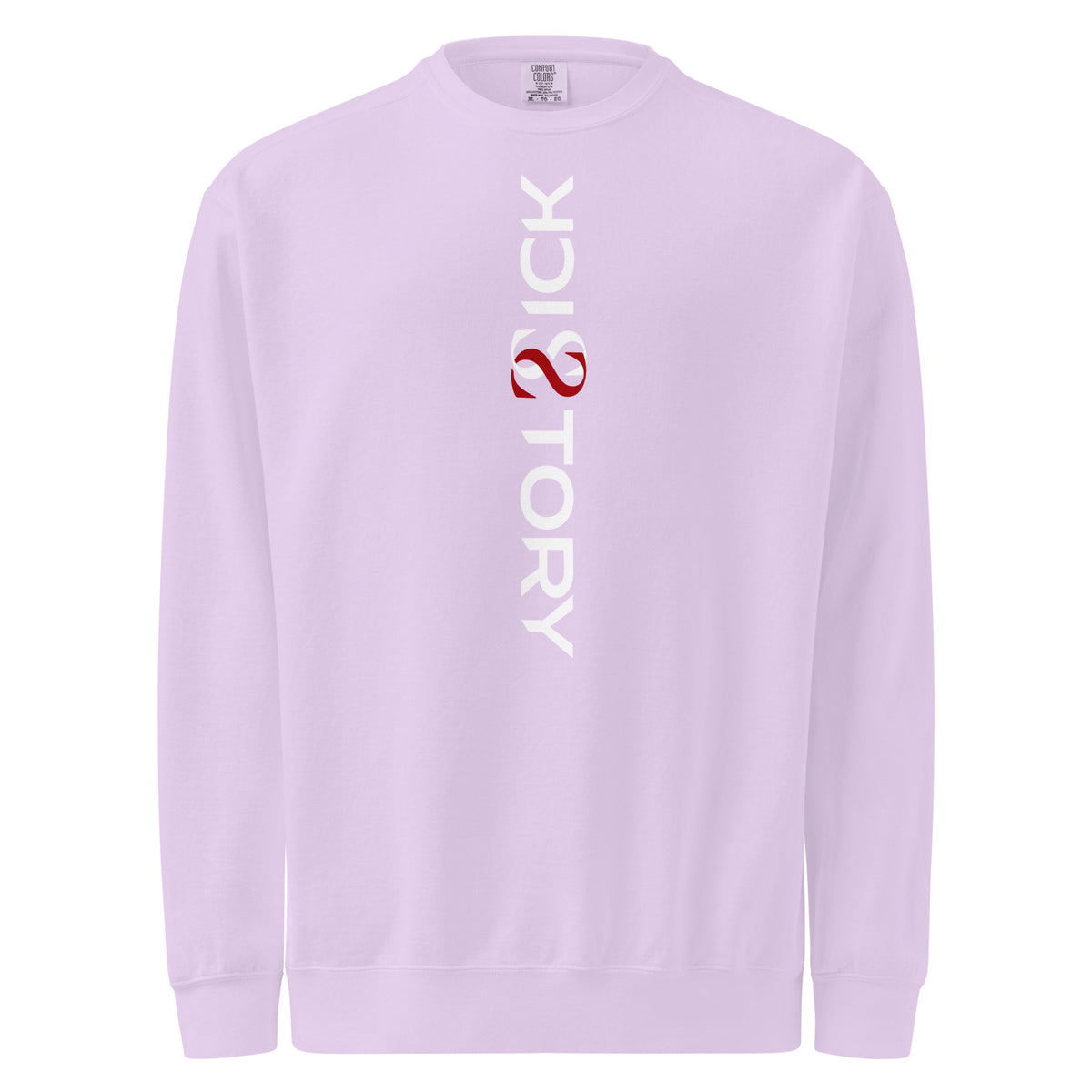 Textilgefärbter Unisex-Pullover von Sick Story in Orchidee – Vorderansicht