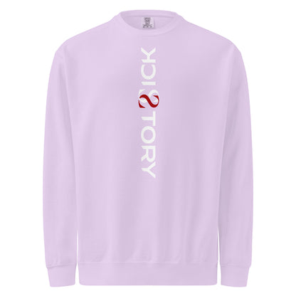 Textilgefärbter Unisex-Pullover von Sick Story in Orchidee – Vorderansicht