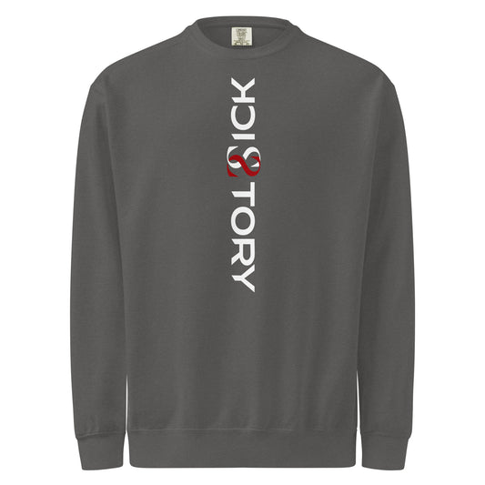 Garment-Dyed Unisex Sweatshirt – Sick Story – Pepper – front view