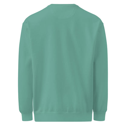 Textilgefärbter Unisex-Pullover von Sick Story in Seafoam – Rückansicht