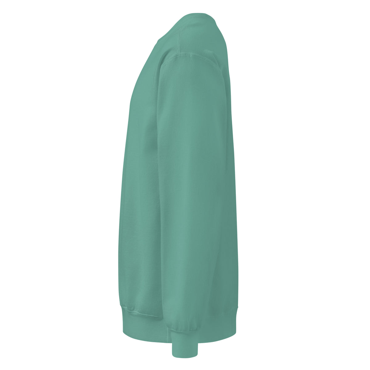 Textilgefärbter Unisex-Pullover von Sick Story in Seafoam – linke Seitenansicht