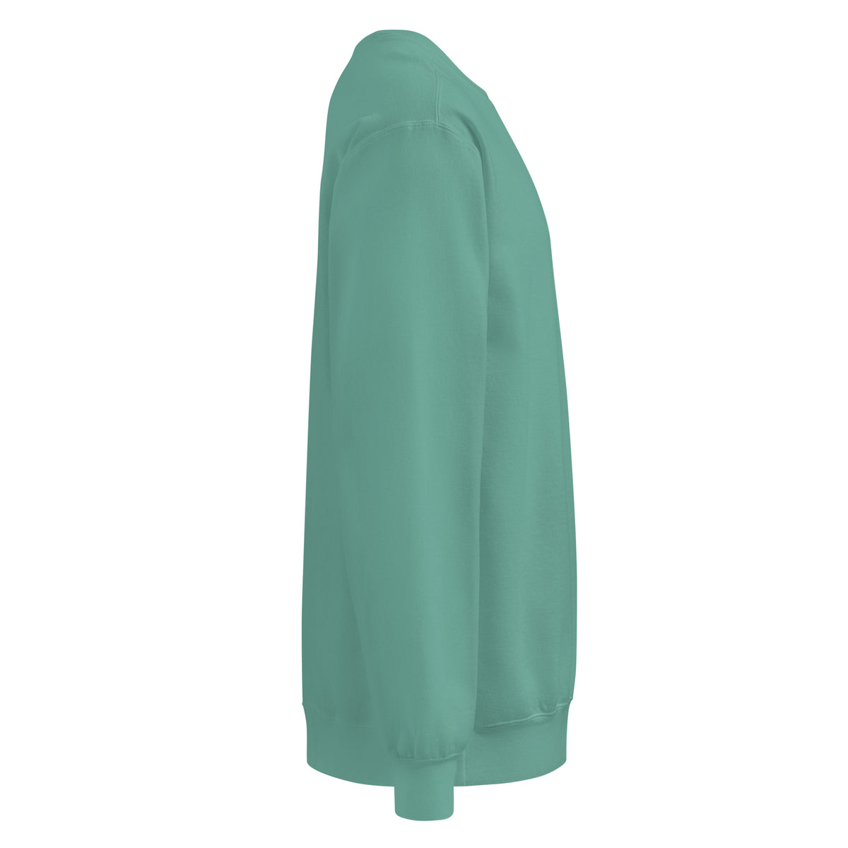 Textilgefärbter Unisex-Pullover von Sick Story in Seafoam – rechte Seitenansicht