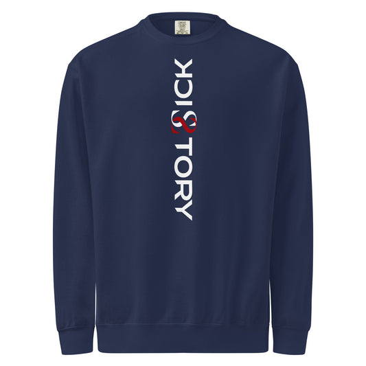 Garment-Dyed Unisex Sweatshirt – Sick Story – True Navy – front view