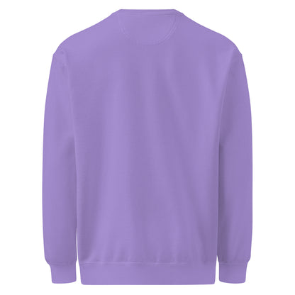 Textilgefärbter Unisex-Pullover von Sick Story in Violett – Rückansicht